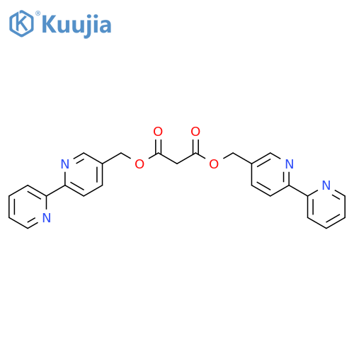 Propanedioic acid, 1,3-bis([2,2-bipyridin]-5-ylmethyl) ester structure