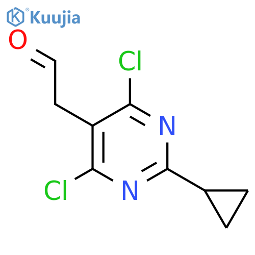 2-(4,6-Dichloro-2-cyclopropylpyrimidin-5-yl)acetaldehyde structure