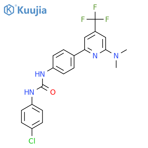 1-(4-Chloro-phenyl)-3-[4-(6-dimethylamino-4-trifluoromethyl-pyridin-2-yl)-phenyl]-urea structure