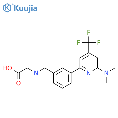{3-(6-Dimethylamino-4-trifluoromethyl-pyridin-2-yl)-benzyl-methyl-amino}-acetic acid structure