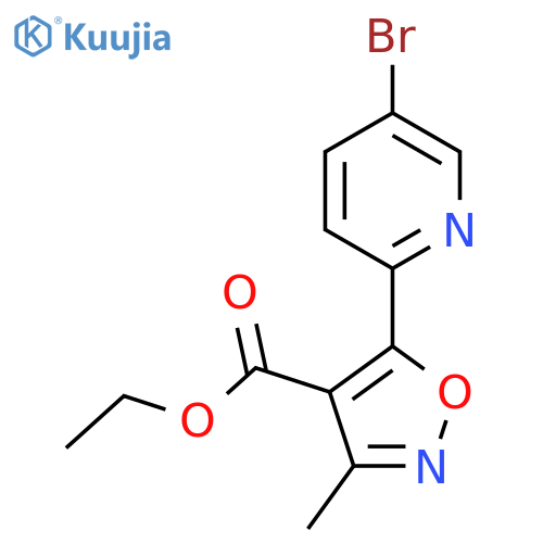 5-(5-Bromo-pyridin-2-yl)-3-methyl-isoxazole-4-carboxylic acid ethyl ester structure
