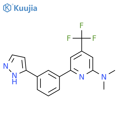 Dimethyl-{6-[3-(1H-pyrazol-3-yl)-phenyl]-4-trifluoromethyl-pyridin-2-yl}-amine structure