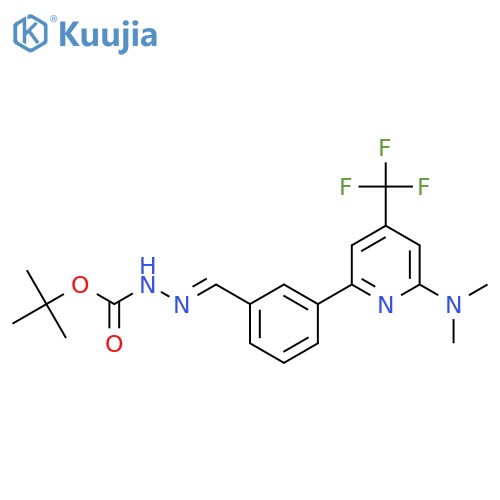 Tert-butyl N-[(E)-[3-[6-(dimethylamino)-4-(trifluoromethyl)pyridin-2-yl]phenyl]methylideneamino]carbamate structure
