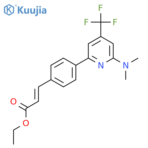 (E)-3-[4-(6-Dimethylamino-4-trifluoromethyl-pyridin-2-yl)-phenyl]-acrylic acid ethyl ester structure