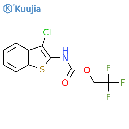 2,2,2-Trifluoroethyl N-(3-chloro-1-benzothiophen-2-yl)carbamate structure