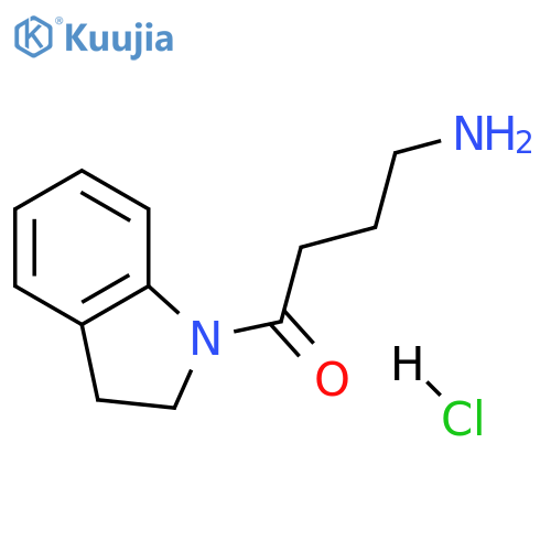 4-amino-1-(2,3-dihydro-1H-indol-1-yl)butan-1-one hydrochloride structure