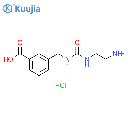 3-({(2-aminoethyl)carbamoylamino}methyl)benzoic acid hydrochloride structure