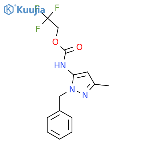 2,2,2-Trifluoroethyl N-(1-benzyl-3-methyl-1H-pyrazol-5-yl)carbamate structure