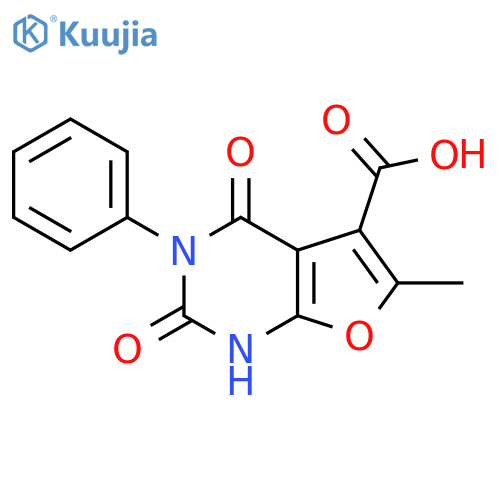 6-Methyl-2,4-dioxo-3-phenyl-1H,2H,3H,4H-furo[2,3-d]pyrimidine-5-carboxylic acid structure