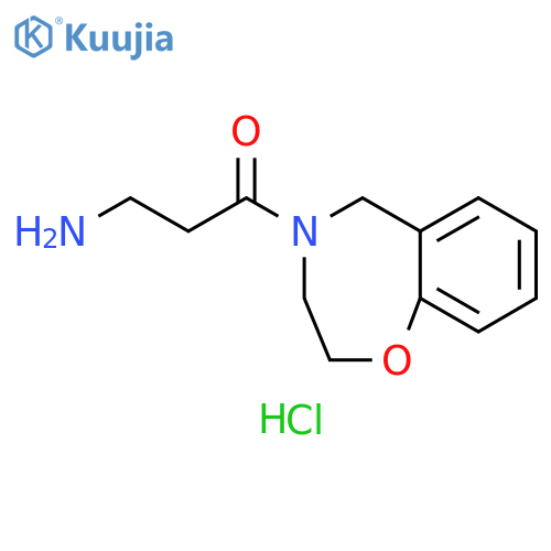 3-amino-1-(2,3,4,5-tetrahydro-1,4-benzoxazepin-4-yl)propan-1-one hydrochloride structure