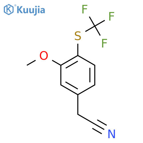 2-{3-methoxy-4-(trifluoromethyl)sulfanylphenyl}acetonitrile structure