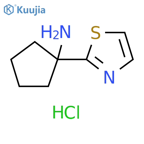 1-(1,3-thiazol-2-yl)cyclopentan-1-amine hydrochloride structure