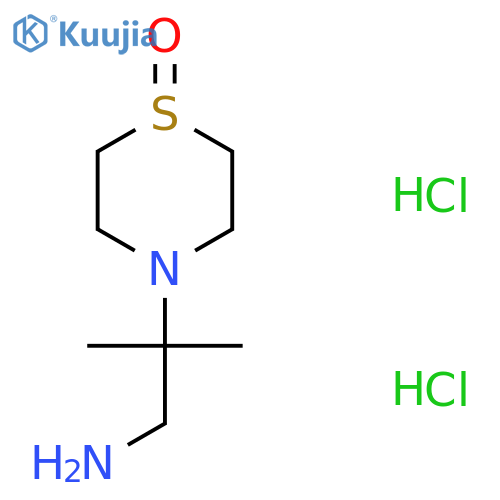 4-(1-amino-2-methylpropan-2-yl)-1λ?-thiomorpholin-1-one dihydrochloride structure