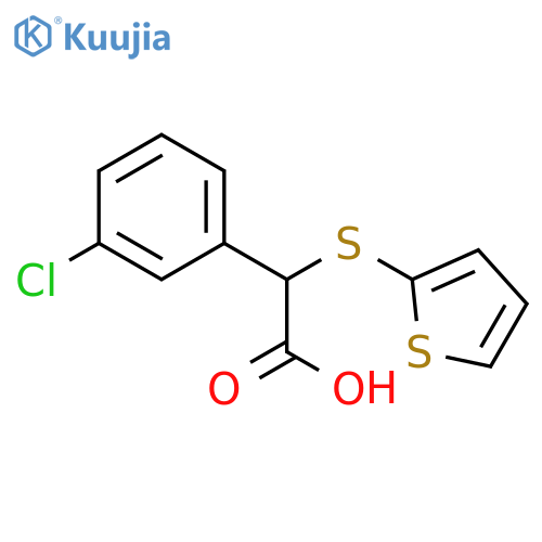 2-(3-chlorophenyl)-2-(thiophen-2-ylsulfanyl)acetic acid structure