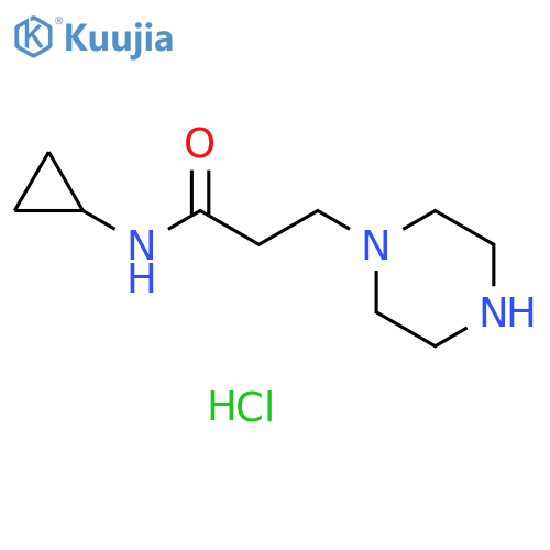 N-cyclopropyl-3-piperazin-1-yl-propanamide;dihydrochloride structure