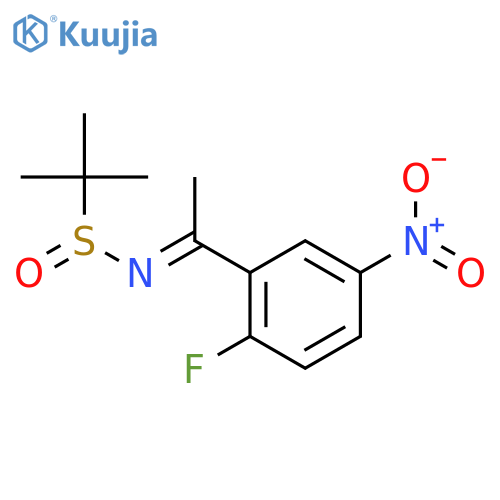 2-Propanesulfinamide, N-[1-(2-fluoro-5-nitrophenyl)ethylidene]-2-methyl- structure