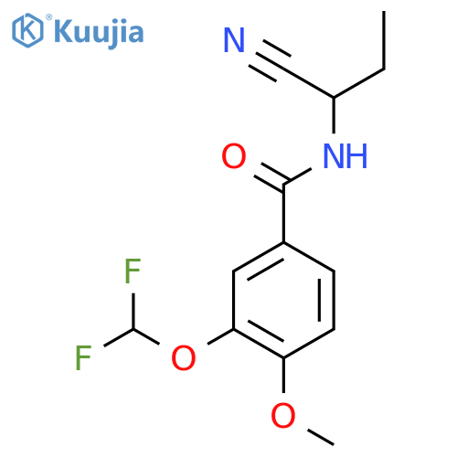 N-(1-cyanopropyl)-3-(difluoromethoxy)-4-methoxybenzamide structure