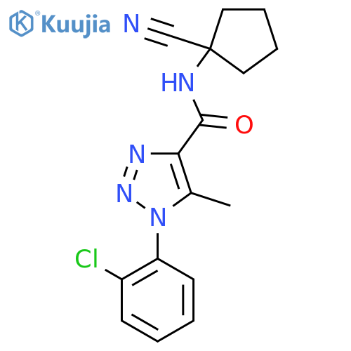 1-(2-chlorophenyl)-N-(1-cyanocyclopentyl)-5-methyl-1H-1,2,3-triazole-4-carboxamide structure