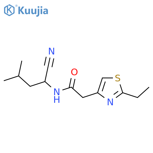 N-(1-cyano-3-methylbutyl)-2-(2-ethyl-1,3-thiazol-4-yl)acetamide structure