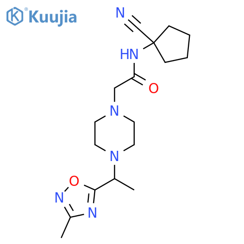 N-(1-cyanocyclopentyl)-2-{4-[1-(3-methyl-1,2,4-oxadiazol-5-yl)ethyl]piperazin-1-yl}acetamide structure