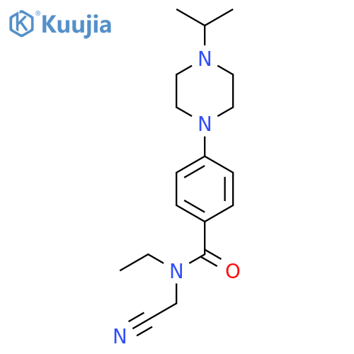 N-(cyanomethyl)-N-ethyl-4-[4-(propan-2-yl)piperazin-1-yl]benzamide structure