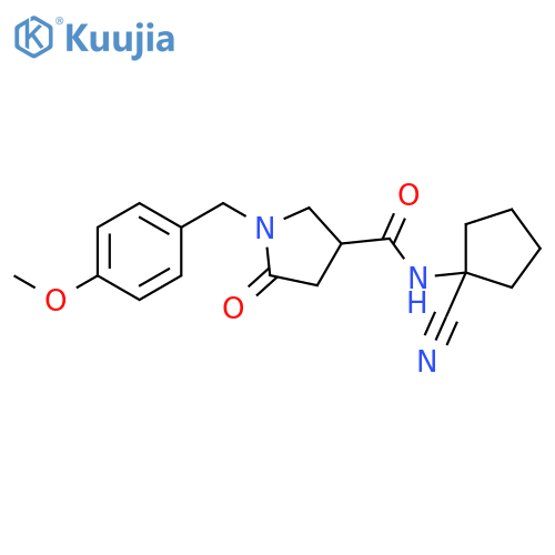 3-Pyrrolidinecarboxamide, N-(1-cyanocyclopentyl)-1-[(4-methoxyphenyl)methyl]-5-oxo- structure