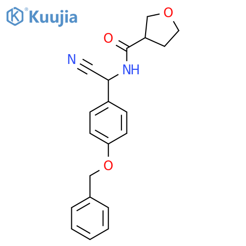 N-{4-(benzyloxy)phenyl(cyano)methyl}oxolane-3-carboxamide structure