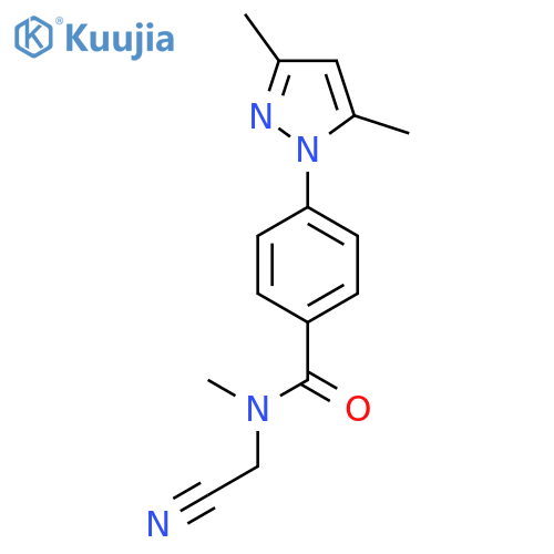N-(cyanomethyl)-4-(3,5-dimethyl-1H-pyrazol-1-yl)-N-methylbenzamide structure