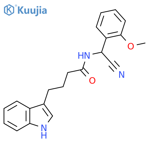 N-[cyano(2-methoxyphenyl)methyl]-4-(1H-indol-3-yl)butanamide structure
