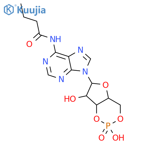 Adenosine,N-(1-oxobutyl)-, cyclic 3',5'-(hydrogen phosphate) structure
