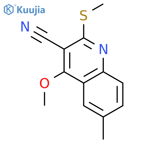 3-Quinolinecarbonitrile, 4-methoxy-6-methyl-2-(methylthio)- structure