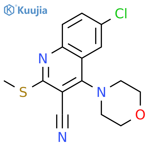 3-Quinolinecarbonitrile, 6-chloro-2-(methylthio)-4-(4-morpholinyl)- structure