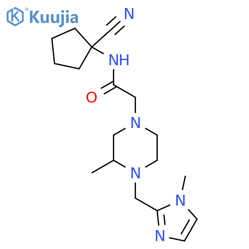 N-(1-cyanocyclopentyl)-2-{3-methyl-4-[(1-methyl-1H-imidazol-2-yl)methyl]piperazin-1-yl}acetamide structure