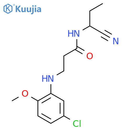 3-(5-chloro-2-methoxyphenyl)amino-N-(1-cyanopropyl)propanamide structure