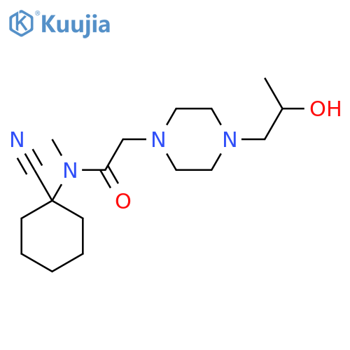 N-(1-cyanocyclohexyl)-2-[4-(2-hydroxypropyl)piperazin-1-yl]-N-methylacetamide structure