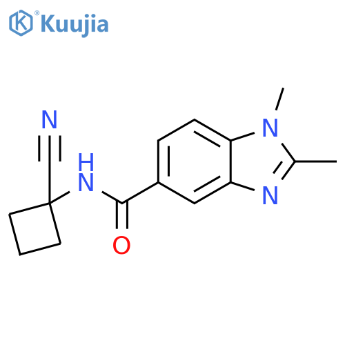 N-(1-cyanocyclobutyl)-1,2-dimethyl-1H-1,3-benzodiazole-5-carboxamide structure