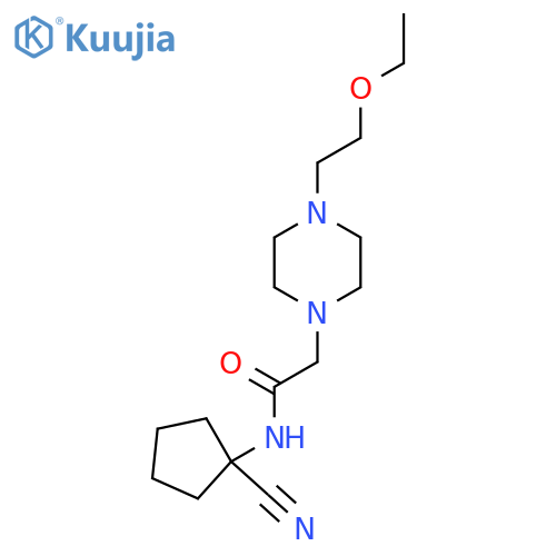 N-(1-cyanocyclopentyl)-2-[4-(2-ethoxyethyl)piperazin-1-yl]acetamide structure