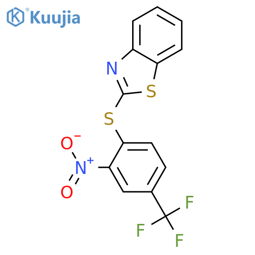 2-{2-Nitro-4-(trifluoromethyl)phenylthio}-1,3-benzothiazole structure