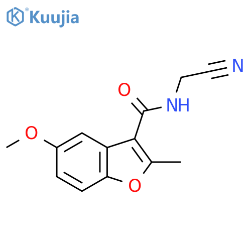 N-(cyanomethyl)-5-methoxy-2-methyl-1-benzofuran-3-carboxamide structure