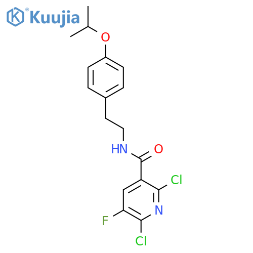 2,6-dichloro-5-fluoro-N-{2-[4-(propan-2-yloxy)phenyl]ethyl}pyridine-3-carboxamide structure
