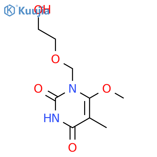 2,4(1H,3H)-Pyrimidinedione,1-[(2-hydroxyethoxy)methyl]-6-methoxy-5-methyl- structure
