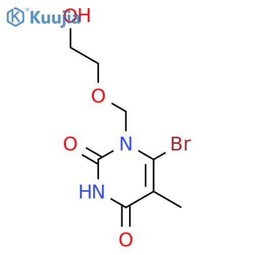 2,4(1H,3H)-Pyrimidinedione,6-bromo-1-[(2-hydroxyethoxy)methyl]-5-methyl- structure