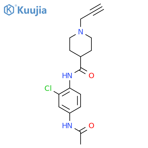 N-(2-chloro-4-acetamidophenyl)-1-(prop-2-yn-1-yl)piperidine-4-carboxamide structure