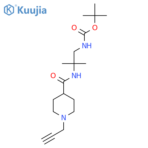 tert-butyl N-(2-methyl-2-{1-(prop-2-yn-1-yl)piperidin-4-ylformamido}propyl)carbamate structure