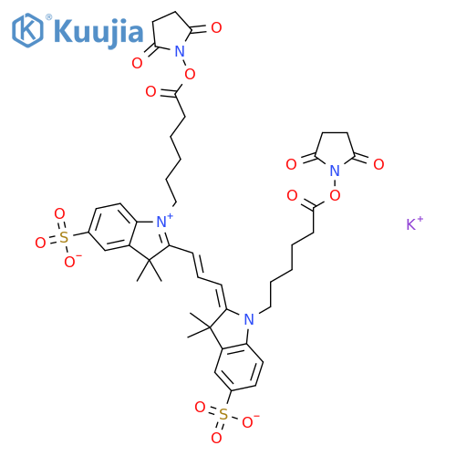 Cyanine 3 Bihexanoic Acid Dye, Succinimidyl Ester, Potassium Salt structure