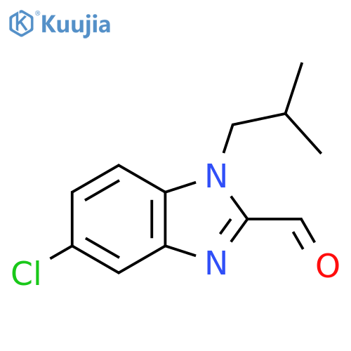 5-chloro-1-(2-methylpropyl)-1H-1,3-benzodiazole-2-carbaldehyde structure