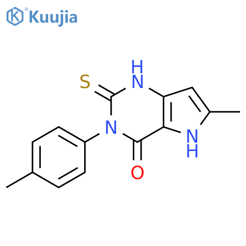 6-Methyl-3-(4-methylphenyl)-2-thioxo-1,2,3,5-tetrahydro-4H-pyrrolo[3,2-d]pyrimidin-4-one structure