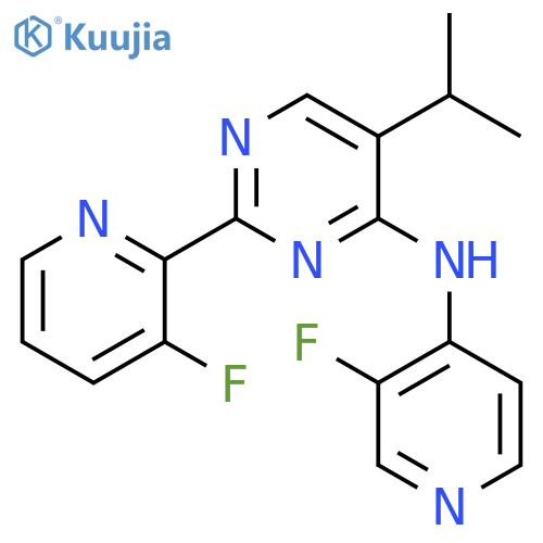 2-(3-Fluoro-2-pyridinyl)-N-(3-fluoro-4-pyridinyl)-5-isopropyl-4-pyrimidinamine structure