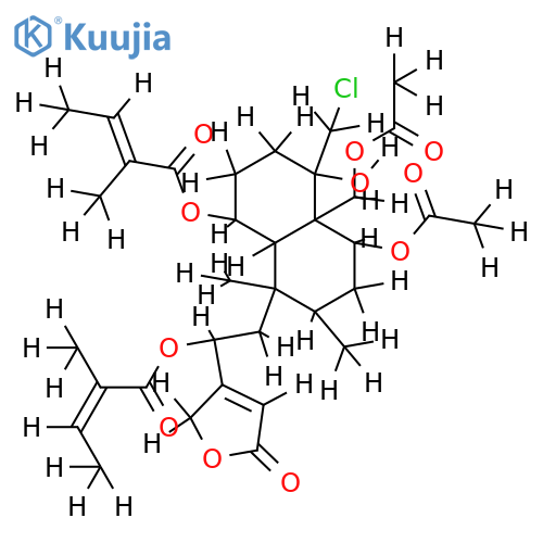(12S)-6alpha,19-diacetoxy-18-chloro-4alpha-hydroxy-1beta,12-ditigloyloxy-neo-clerod-13-en-15,16-olide structure