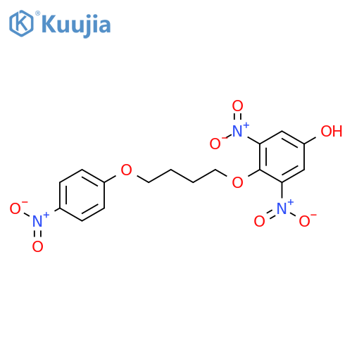 Phenol, 3,5-dinitro-4-[4-(4-nitrophenoxy)butoxy]- structure